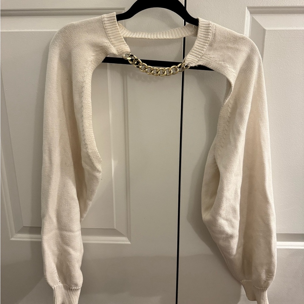 Chain Detail White Bolero/shrug